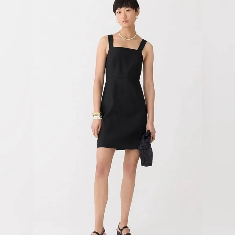 J. Crew Squareneck A-line Dress in Stretch Linen Blend NWT SZ 4